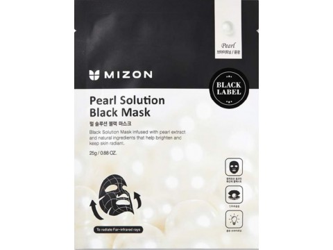 Mizon veido kaukė Pearl Solution Black Mask su perlais 25g 